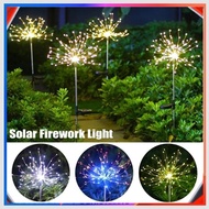 Outdoor Solar Fireworks Light 90LED/120LED 8 Modes Solar Ground Plug Fireworks Light Pelita RAYA Lampu Solar Garden Light 灯
