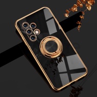 For Samsung Galaxy A52 5G / A52s 5G / A72 5G / A32 5G / A42 5G Luxury Plating Soft TPU Phone Case 360 Degree Rotation Ring Holder Compatible with Magnetic Car Holder Soft Plating Magnetic Shockproof  Lens Protection Phone Case