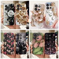 Case For Itel A05s Casing Pretty Flowers Painted Matte Soft Liquid Silicone Back Cover for ItelA05s 