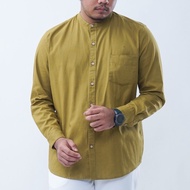 Abiyu Baju Koko Manset Pria Basic Kemeja Koko Manset Lengan Panjang