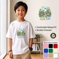 boys cartoon shirt Short Sleeve for 2-12 Years Kids Fashion School Style bicycle-2