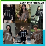 Unisex T-shirt with rhinestones, HaDes Bling Bling T-shirt No. 777 Fom Boxy Genuine LinhDann.Shop