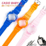 Watch Band and Case Set Resin Watch Belt for Casio Baby-G BA 110/111/112/120 Modification Ladies Watch Band Accessories