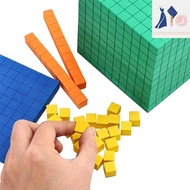 【BB】 Ten Blosplete Set Kids Math Plaything Math Blos Plastic Base Ten Set Cube Kids Math Plaything C