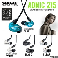 Shure AONIC 215 Wired NoiseIsolating InEar Earphones with InLine Microphone