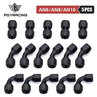 5pcs Universal 0 45 90 Degree AN6 AN8 AN10 Female to AN6 AN8 AN10 Hydraulic Hose Elbow Oil Cooler Fi