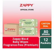 Zappy Bio-d  Baby Wipes  Fragrance-free (Premium) (6 Packets Or Carton)