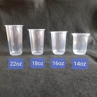 50pcs Gelas Oval / Gelas Cup Oval Ukuran 14oz 16oz 18oz 22oz 24oz / Gelas Plastik Oval