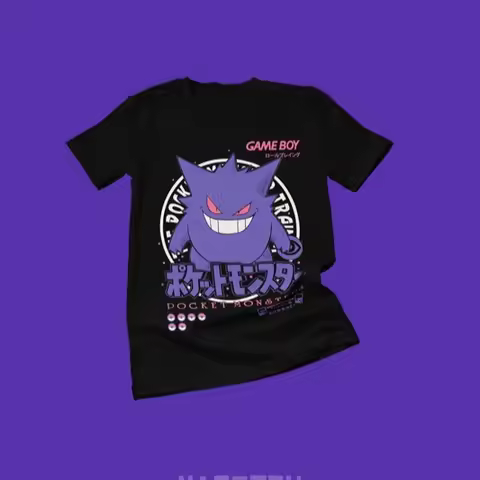 Pokemon Gengar Anime T Shirt Men Women Short Sleeve Tee Oversized Casual Tops Streetwear Graphic Tee