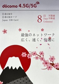 NTT docomo - 【日本8天】 5G/4.5G 無限數據 上網卡 數據卡 SIM咭[C35]