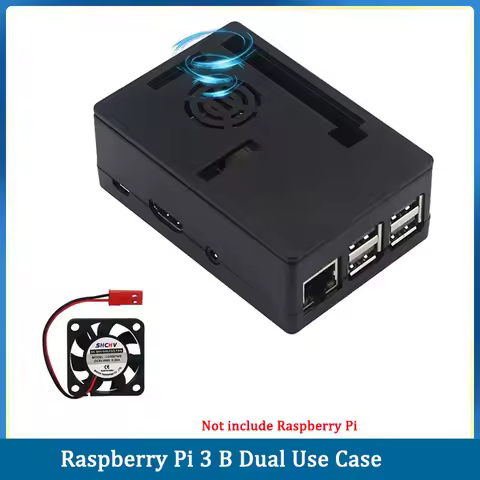 Raspberry Pi 3 B Case Dual Use Plastic ABS Shell Box Option 5V Cooling Fan for Raspberry Pi 3 3.5 in