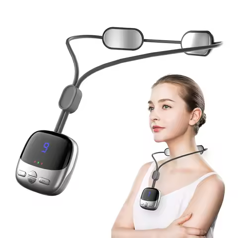 Mini Hanging Neck Massager Portable Muscle Stimulator Hot Compress Pulse Neck Massager Rechargeable 