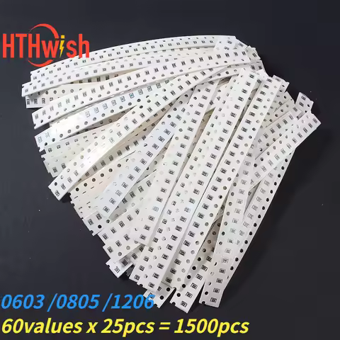 1500pcs 603 0805 1206 0R~10M SMD Film Resistor Accuracy 1% 60 Values*25pcs SMD Chip Resistor DIY Ass