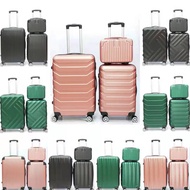ABS quality travel luggage bag suitcases 3in1 or 2in1 24 inch+20 inch+14 inch plain beg bagasi 14" 2