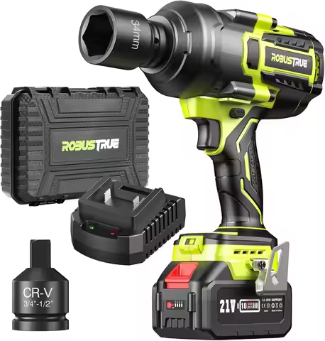 Robustrue Impact Wrench 2000N.m High Torque Cordless Electric Wrench 3/4 To 1/2 Brushless Impact Gun