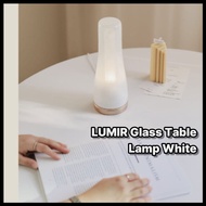 [LUMIR] Glass Table Lamp White 4 Step Dimming 2 Color Temperature USB LED Bedside Mood Light with 30