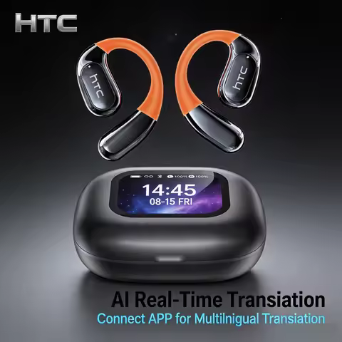HTC NE27 Upgraded Wireless Bluetooth Real-Time Translation Earphones Stereo Sound Earbuds ENC Noise
