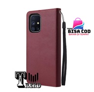 LEATHER CASE FLIP UNTUK SAMSUNG M51 -FLIP WALLET CASE KULIT SAMSUNG M51- CASING DOMPET-FLIP COVER L