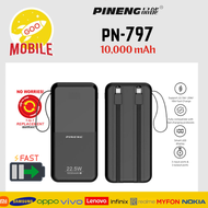 Pineng Original  PN-797PD / PN797 (10000mAh ) | 22.5W Fast Charging |  Built-In Cable Type C &  Frui