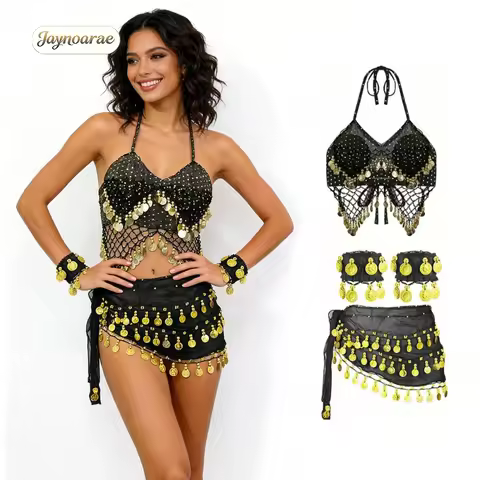 JAYNOARAE 3-Piece Gypsy-Style Belly Dance Costume Set