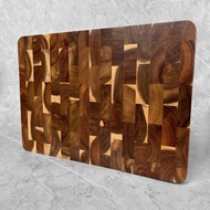 (Local) End Grain Wood Cutting Board - Suitable for Chopping Meat Vegetables Solid Butcher Block Cha