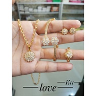 Xuping Adult Jewelry Set with Gold Plated Flowers, Durable and Rust-Resistant 416