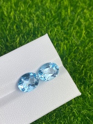 5.9cts 100% Natural sky Blue Topaz Earing Pair 10x8mm คู่บุษราคัมสีฟ้าธรรมชาติ 5.9cts sale