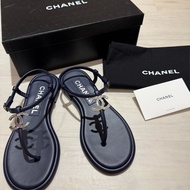 全新CHANEL雙C涼鞋