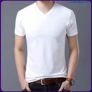Baju berkolar Baju Kemeja Berkolar Lelaki Baju Polo Lelaki White bottoming shirt men's short-sleeved