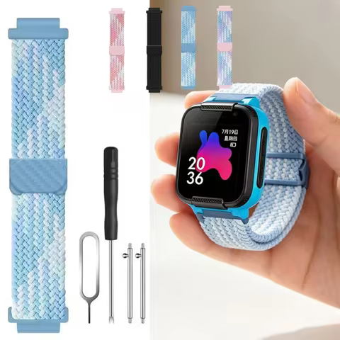 Universal Elastic Braided Magnetic Watch Band 15/16/17mm Kids Smart Watch Elastic Wristband For Xiao