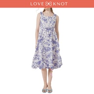 Aelin Fit and Flare Floral Dress (Blue)