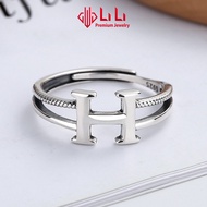 LiLi S925 high-quality H-shaped women's silver ring LILI_147349