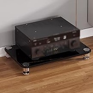 Media Stand Audio Rack with Alloy Shock-Absorbing Feet, 1/2/3/4 Tier AV Video Media Rack Stand, Medi