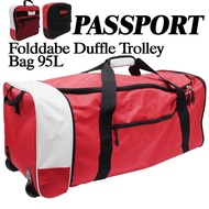 Passport Duffel 90L Foldable Trolley Bag - Folding Trolley Wheel Bag for Travel Goods Portable Push 