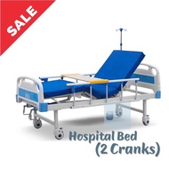 Hospital Bed 2 Cranks with Leather Matress and Dining Table