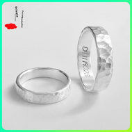 【SPOT EXPRESS】 Handmade Custom 999 Sterling Silver Ring for Men and Women Couple Pure Silver Hammer