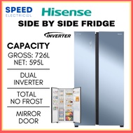 [SABAH ONLY] HISENSE SIDE BY SIDE FRIDGE 726L/595L RS808N4ABU INVERTER 冰箱 PETI SEJUK BESAR REFRIGERA