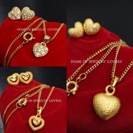 10k gold heart sets necklace and earrings