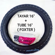 (1 SET) 16" BASIKAL TAYAR + TUBE 16X2.125 / 16X1.95 FKR  ( KASAR)