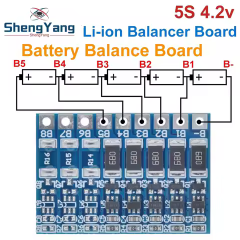 TZT 5S 4.2v li-ion balancer board 18650 21V li-ion balncing full charge battery balance board