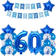 (SG SELLER) 60th Birthday Decorations, Blue 60th, 60th Birthday Balloon, Blue 60th Birthday Decorati