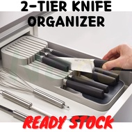 Drawer Store Knife Organiser Tray Plastic Knife Holder Knives Utensil Rack Storage Cabinet Tool