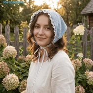 SEPTEMBER Star Hair Scarf, Turban Lace Strap Triangle Scarf, Sweet Denim Pastoral Decoration Thin He