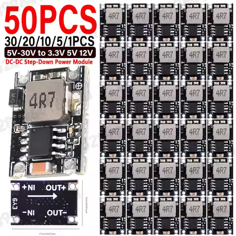 DC-DC Buck Converter Step Down Module Adjustable Voltage Regulator Module 5V-30V To 3.3V 5V 9V 12V 3