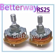 2PCS RS25 Band switch 2P4T 2P5T 2P6T 3P3T 3P4T Mount Rotary Switch Selector Band Pole Position Knob 