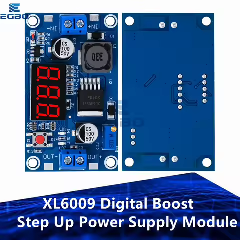 DC-DC XL6009 Digital Boost Step Up Power Supply Module Adjustable 4.5-32V to 5-52V Step-up Voltage R