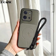 Ultra Thin Semi Transparent Phone Case For POCO C85 C71 C75 C61 C65 Matte Plain Color with Wristband
