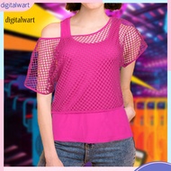 Digital - Women's Retro 80s Mesh Outfit | Bright Color Short Sleeve Racerback Vest & Shirt Set