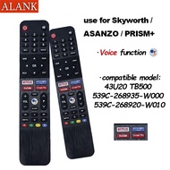 ALANK TV Remote Control Suitable for Skyworth/Asanzo/PRISM+LCD Smart TV Support Voice 43U20 TB500539