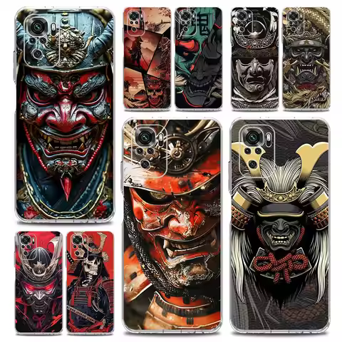 Samurai Hannya Mask Ghost Phone Case For Xiaomi Redmi Note 14 13 12 4G 9 8 10 11 Pro Plus 5G 14C 13C